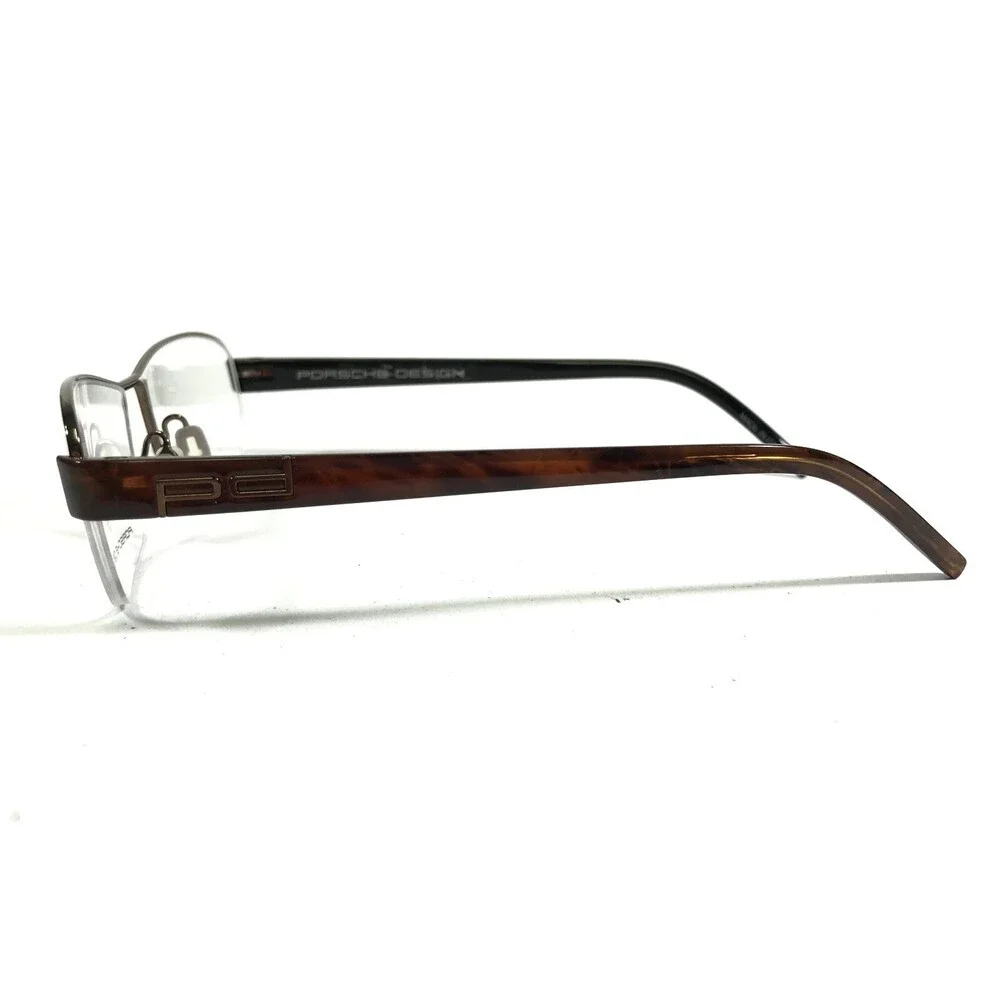 Porsche Design Eyeglasses Frames P8211 A Brown Rectangular Half Rim 52-17-140